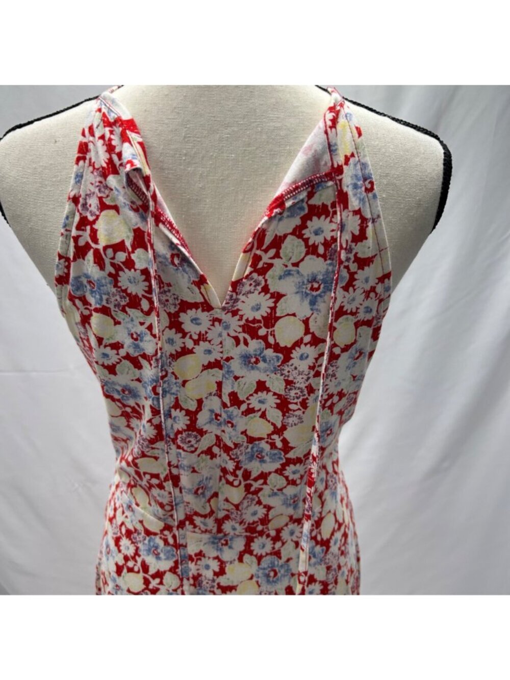 Chaps NWT Floral Halter Midi Dress Size M Cottage, Vacation - Picture 7 of 16